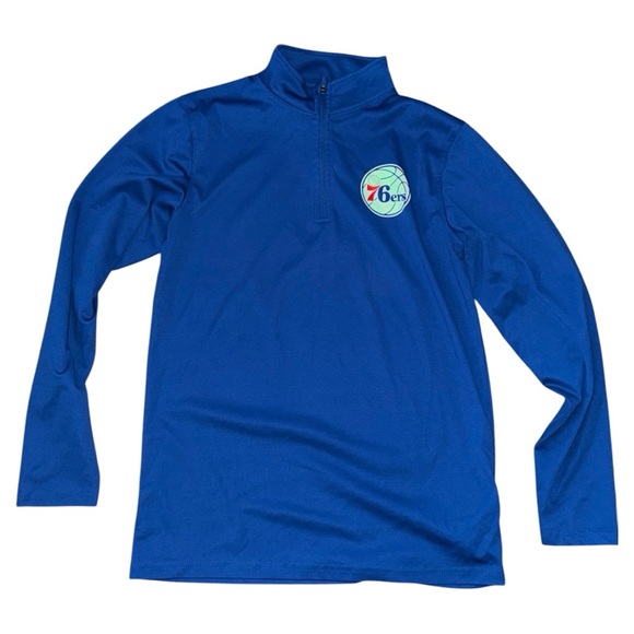 76ers NBA ULTRA GAME Quarter Zip, Long Sleeved Blue Top, Men’s Small - Picture 1 of 5